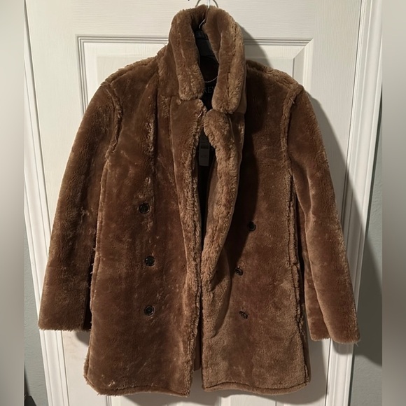 J. Crew Tan Teddy Jacket Plush Oversized Style - Picture 5 of 5